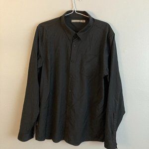Icebreaker Men’s Button Up Shirt Merino Wool Black Size Large